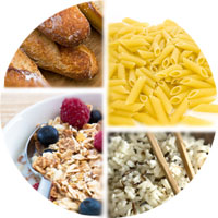 Collage of whole grains