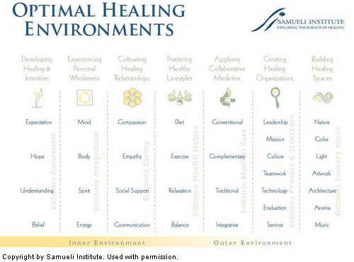 Samueli Institute chart - optimal healing environment