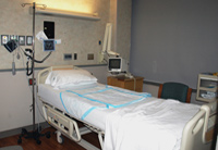 hospital room with equipment