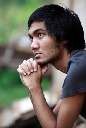 contemplative man thinking