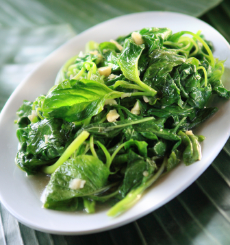 Plate of steamed greens