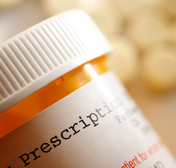 close up of a prescription pill bottle