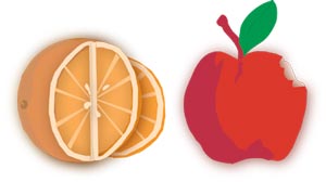 Apple and orange