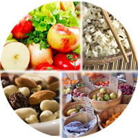 Collage of healthy foods