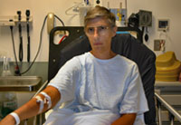 man receiving chemotherapy