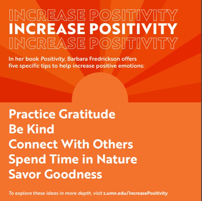 infographic about ways to increase positive thinking