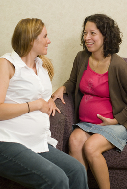 Two Pregnant womenTalking