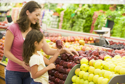 family at market