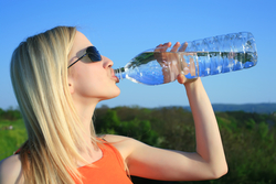 woman drinking water