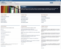 screenshot of the homepage of PubMed