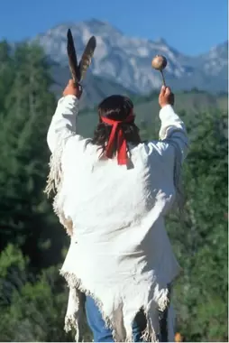 Native American man performing Ceremony for Earth, Big Sur, California Source: Joseph Sohm/Shutterstock
