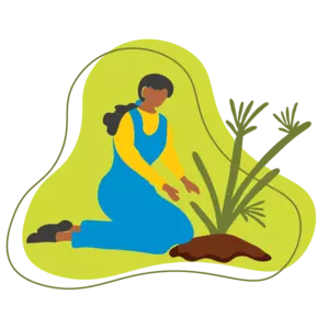 illustration of a person gardening