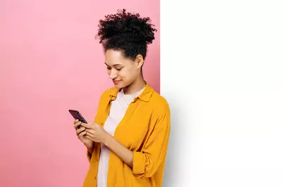 woman on her phone