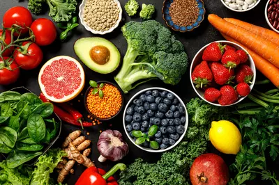 healthy foods on a table