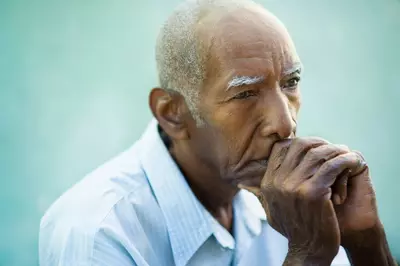 Elderly man alone