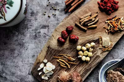 herbs on a counter