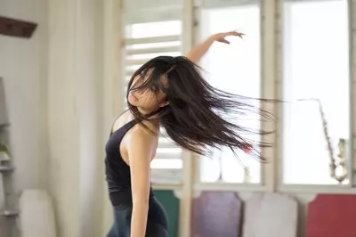 Woman dancing in a dance studio