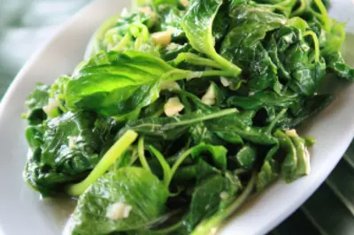 Plate of steamed greens