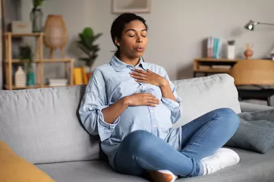 pregnant woman on the catch
