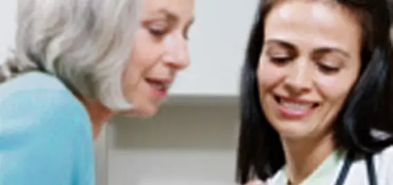 A patient talking to her doctor 