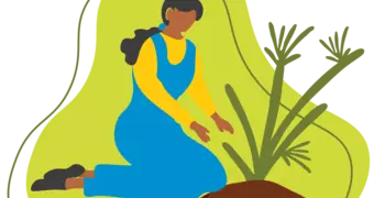 illustration of a person gardening