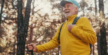 elderly man hiking 