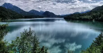 a tranquil mountain lake