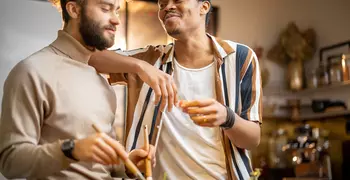 couple cooking together 