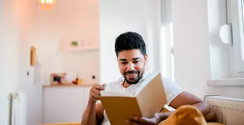 man reading a book 