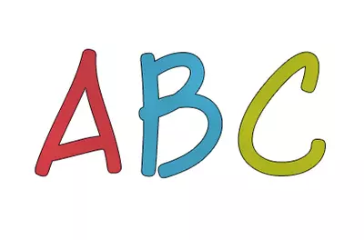 the letters A,B, and C