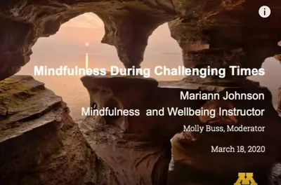 Title screen of presentation on Mindfulness During Challenging Times 