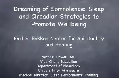 Title screen for Sleep and Wellbeing webinar