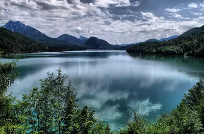 lake and mountains calm