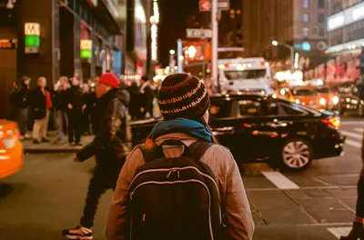 person in crosswalk