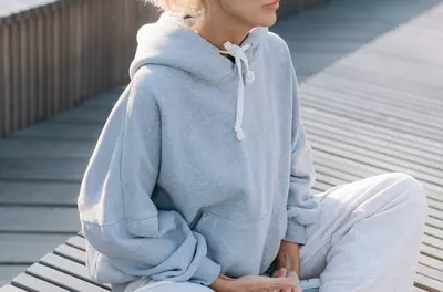 woman sitting outside relaxing