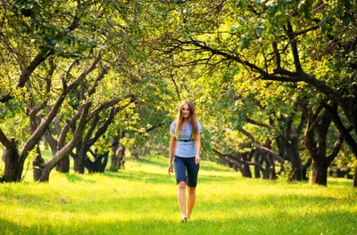 woman walking in nature