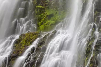 waterfall and mist