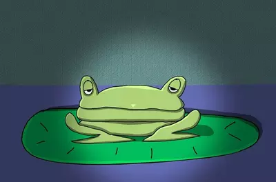 Frog meditating