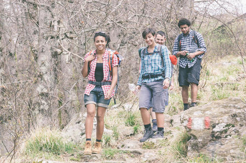 Friends hiking