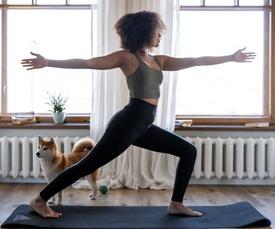 Woman practicing yoga