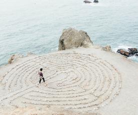 labyrinth in sand