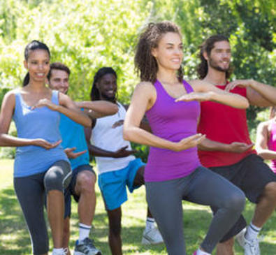 Group practicing tai chi