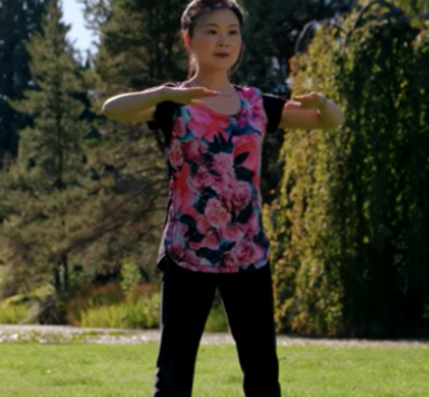 Woman practicing Tai Chi