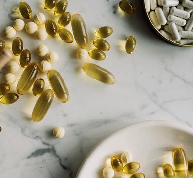 Supplements on counter top