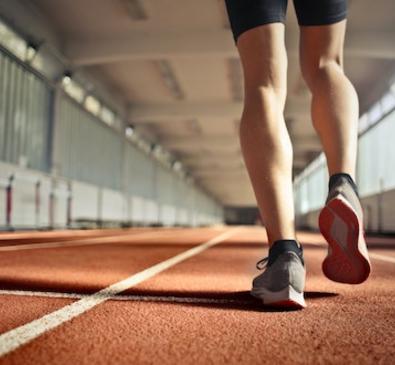 Person walking on track