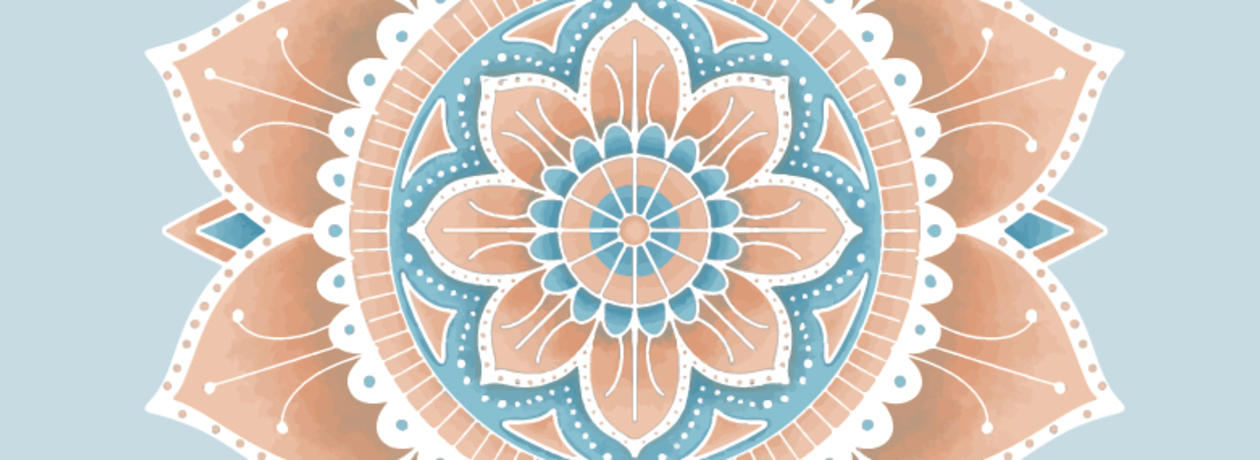 symmetrical pattern mandala - blue yellow