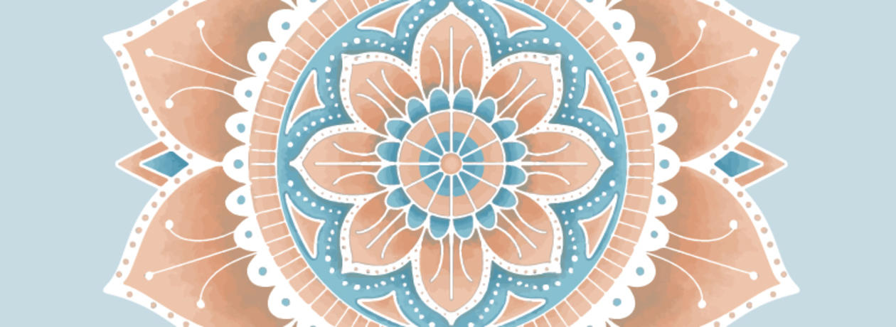 symmetrical pattern mandala - blue yellow