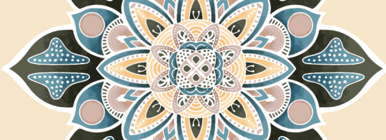 symmetrical pattern mandala - green yellow