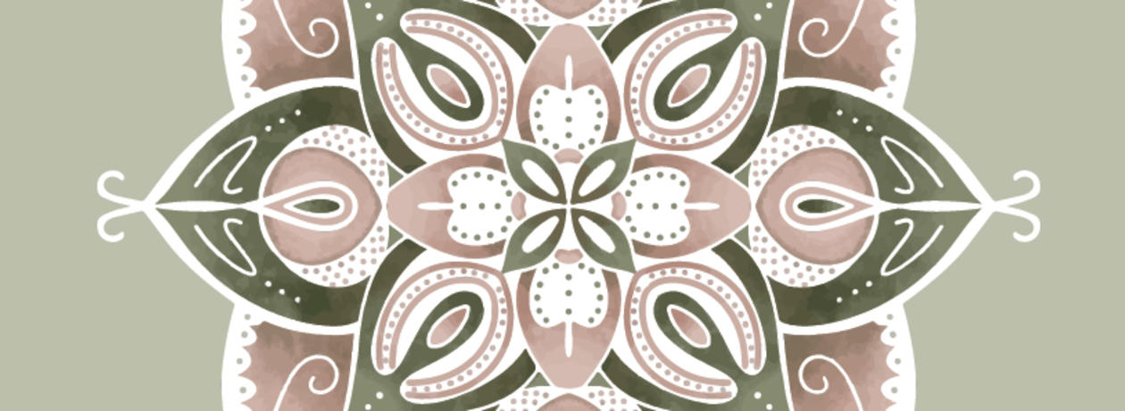 symmetrical pattern mandala - green red