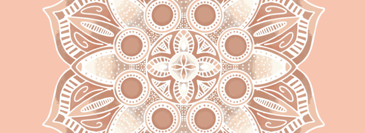 symmetrical pattern mandala - beige red